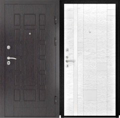 Входные двери L-5 Черная шагрень/AРТ-1 Ясень Белая эмаль