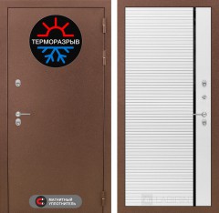 Металлическая дверь в дом Лабиринт Термо Магнит 22 - Белый софт, черная вставка