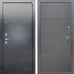 Металлическая дверь Лекс 3 Барк (Серый букле / Графит софт) панель №70