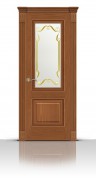 Дверь СитиДорс модель Элеганс-1 цвет Американский орех стекло Нежность
