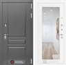 Металлическая дверь в квартиру Лабиринт Платинум с Зеркалом 18 - Белое дерево