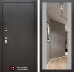 Металлическая входная дверь SILVER Зеркало Максимум - Софт Грей
