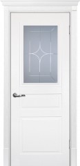 Межкомнатная дверь Текона Смальта-Bella 01 Белый ral 9003 Сатинат, гравированное