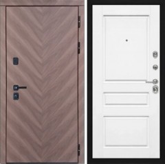 Входная дверь Cударь Diva ДИВА-98 Орех шоколадный/Д-13 Белый софт