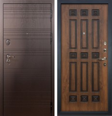 Металлическая дверь в квартиру Лекс Легион (Голден патина черная 33)