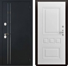 Входные двери L-37 Черный Муар с Блестками/ФЛ-608 винорит white