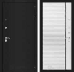 Металлическая дверь Лабиринт CLASSIC шагрень черная 22 - Белый софт, черная вставка