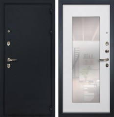 Металлическая дверь в квартиру Лекс Рим с зеркалом Белый ясень (панель №37)