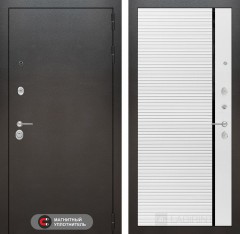 Металлическая входная дверь SILVER 22 - Белый софт, черная вставка