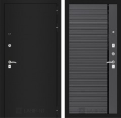 Металлическая дверь Лабиринт CLASSIC шагрень черная 22 - Графит софт, черная вставка
