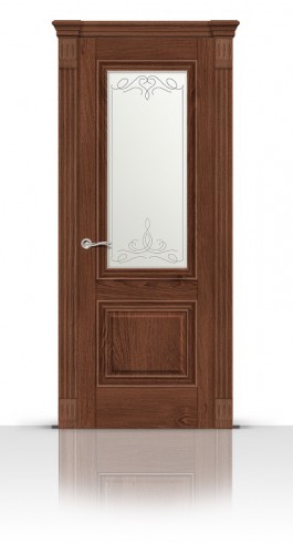 Дверь СитиДорс модель Элеганс-1 цвет Дуб миндаль стекло Романтик
