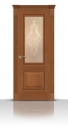Дверь СитиДорс модель Элеганс-1 цвет Американский орех стекло Кружево
