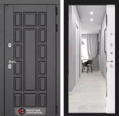 Металлическая входная дверь в квартиру NEW YORK с Зеркалом Панорама - Белый софт