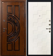 Металлическая дверь в квартиру Лекс Спартак Квадро Белая шагрень (панель №71)