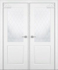 Дверь межкомнатная двустворчатая Belwooddoors Альта стекло Мателюкс белый витраж 39