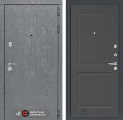 Металлическая дверь в квартиру Лабиринт Бетон 11 - Графит софт