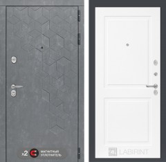 Металлическая дверь в квартиру Лабиринт Бетон 11 - Белый софт