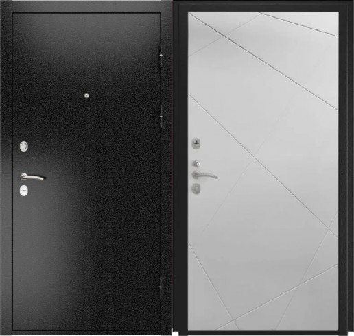 Входные двери Luxor 3b Серебряный Антик/ФЛ-291 Белый софт