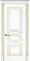 Межкомнатная дверь Текона Смальта-Deco 03 Белый ral 9003 патина золото