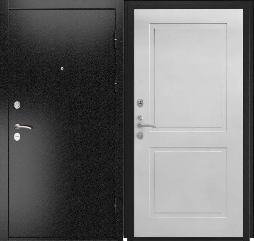 Входные двери Luxor 3b Серебряный Антик/ФЛ-609 Белый матовый