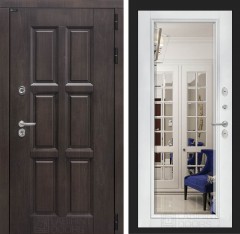 Входная дверь Лондон с зеркалом Фацет - Белый софт