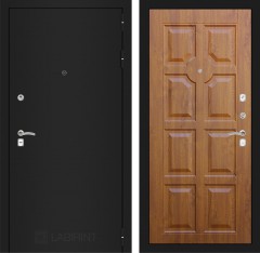Металлическая дверь Лабиринт CLASSIC шагрень черная 17 - Золотой дуб