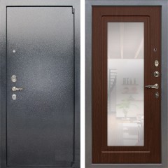 Металлическая дверь Лекс 3 Барк с Зеркалом (Серый букле / Береза мореная) панель №30