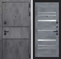 Входная дверь Лабиринт INFINITY 20 - Бетон темный, зеркальные вставки