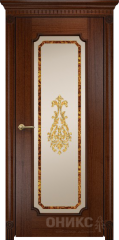 Межкомнатные двери Оникс Classic Палермо 2 Красное дерево Сатинат бронза