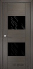 Межкомнатная дверь Оникс Hi-tech Парма Серый дуб, Lacobel RAL 9005