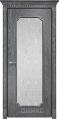 Межкомнатные двери Оникс Classic Палермо 2 Дуб седой Сатинат белый