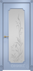 Межкомнатные двери Оникс Classic Палермо 2 Эмаль голубая МДФ Сатинат белый