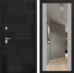 Входная дверь Лабиринт PAZL с зеркалом Максимум - Грей софт