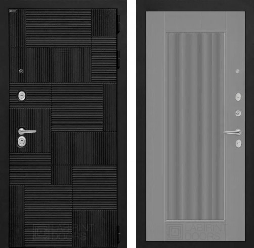 Входная дверь Лабиринт PAZL 30 - Серый рельеф софт