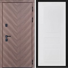 Входная дверь Cударь Diva ДИВА-98 Орех шоколадный/Н-13 Белый софт